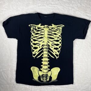 skeleton t shirt navy blue size large